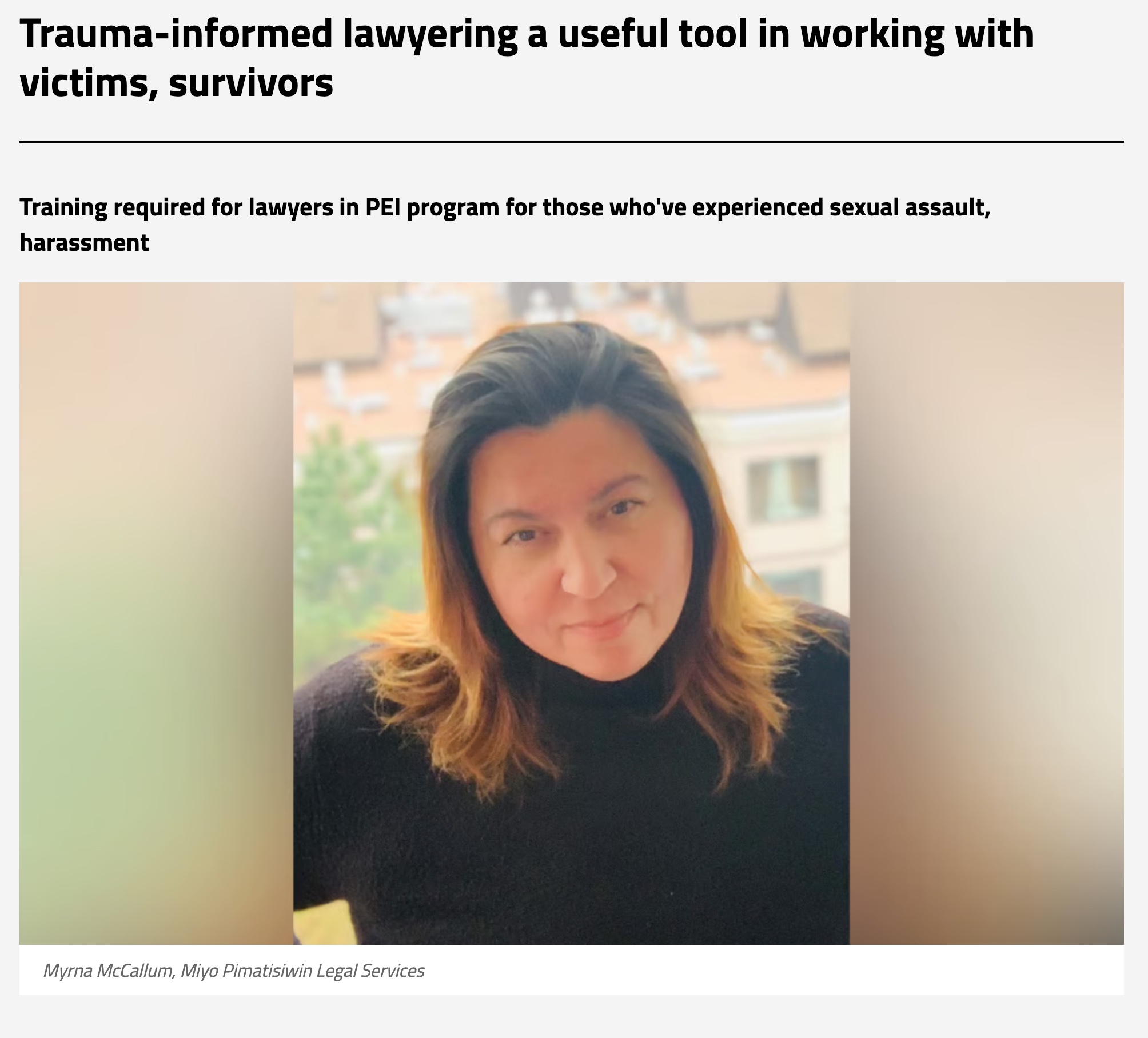Trauma-informed lawyering a useful tool