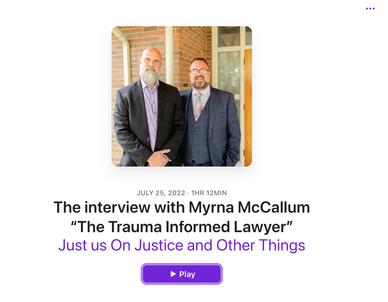 The interview with Myrna McCallum The Trauma Informed Lawyer